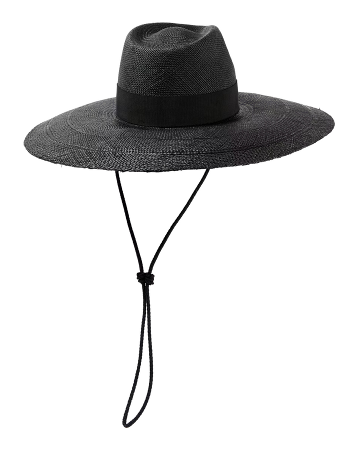 Ruslan Baginskiy Leather-trimmed straw sun hat