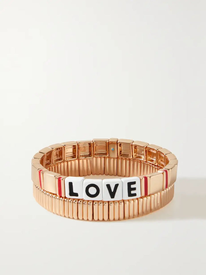 Set of 2 Golden Love Bracelets